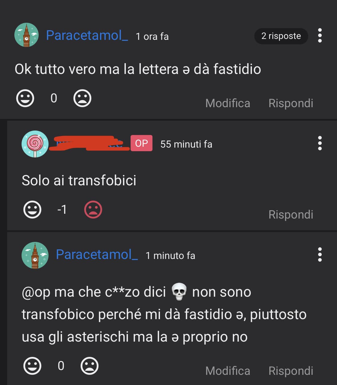 Ok ragazzi sono transfobico perché mi dà fastidio la “lettera” ə