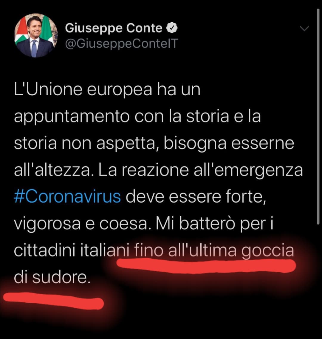 Conte si sta disidratando ????