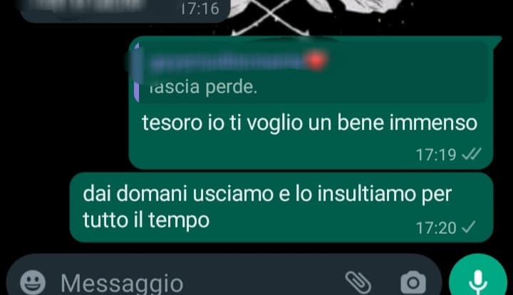 io al mio migliore amico che si è appena lasciato: