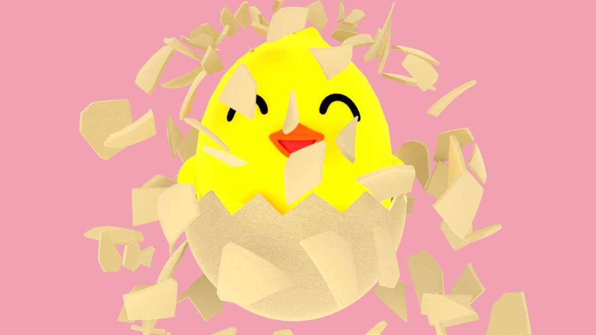 Voglio fare il render di un pulcino che rompe il guscio , che ne pensate?