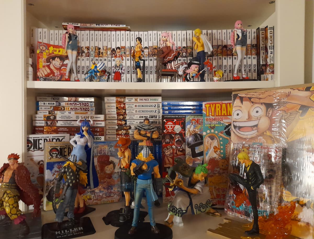 gotta share il mio aggiornamento libreria one piece per le poche volte che metto apposto 😎
anche se domani per ľuniversità devo andare a vivere altrove gnn voglio portarmi dietro tutto ma sarebbe difficile 😔