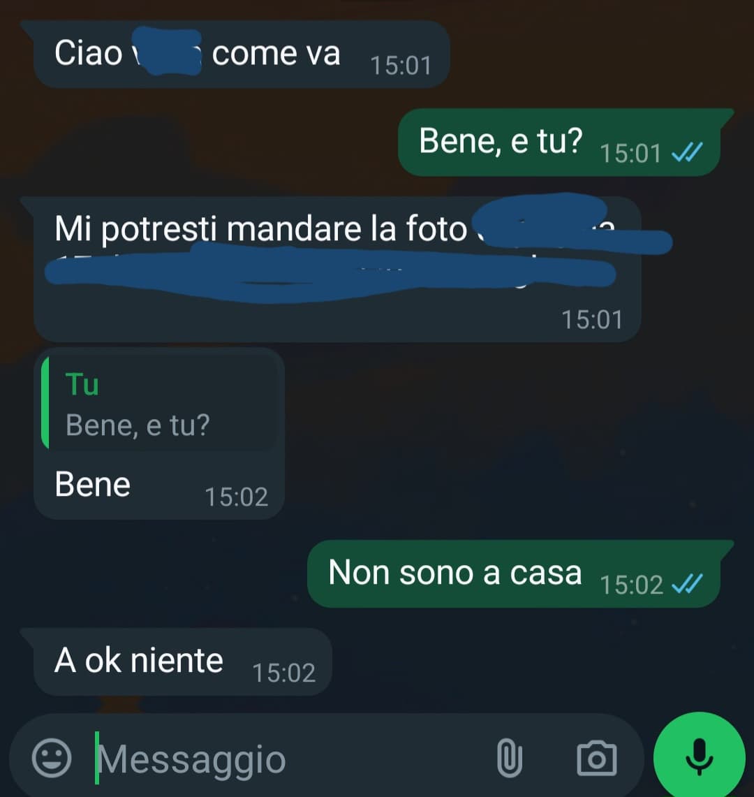 Non la sentivo da un mese