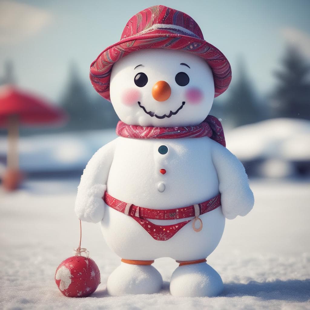 Pupazzo di neve che flexa
