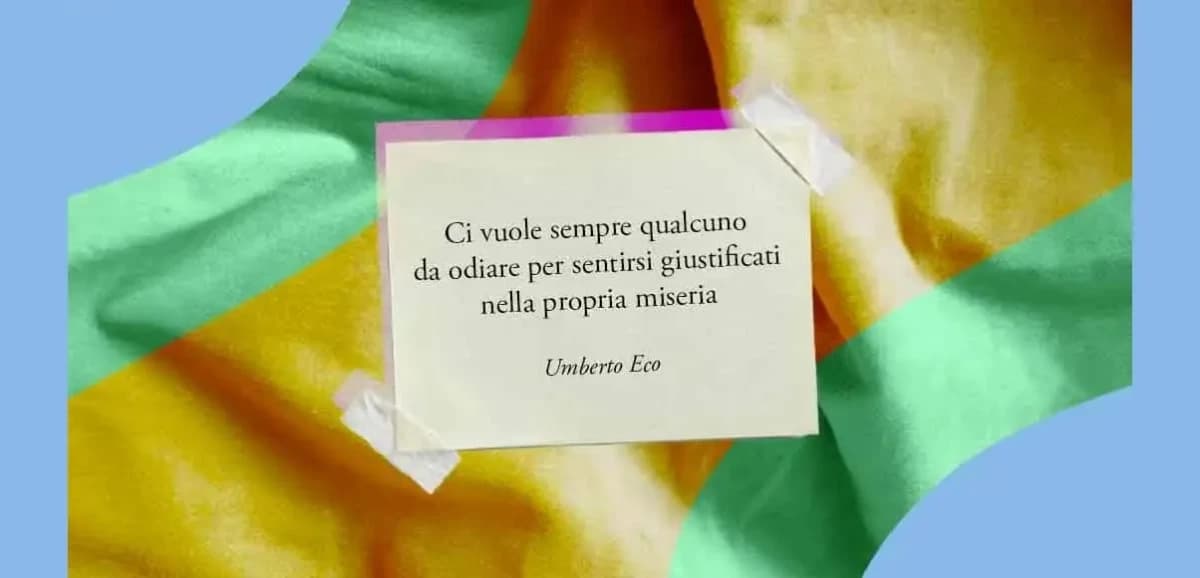 Odio l’odio tra popoli e persone. 