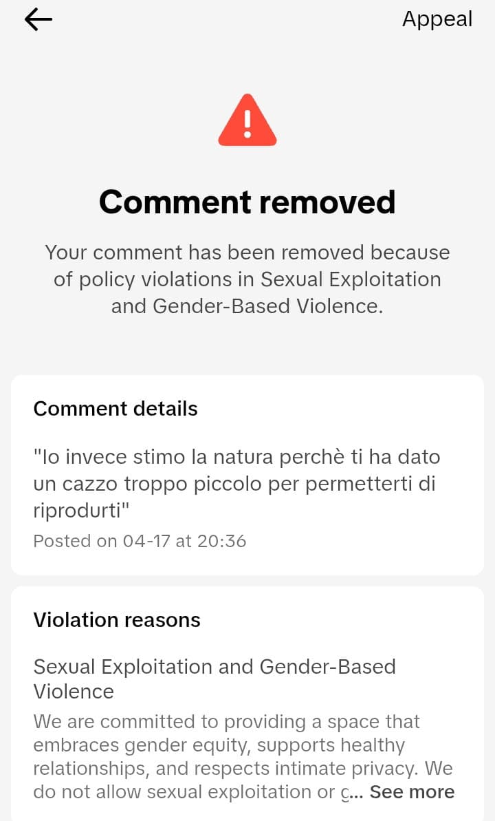 TikTok non mi lascia insultare I transfobici🙄 che palle... Parlano tanto di "Free speech" ma sono I primi a segnalarle quando colpisci il loro ego