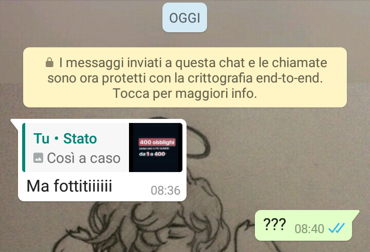 Ho messo uno stato del tipo "dimmi un numero da 1 a 400 e ti faccio un obbligo... "
ora mi trovo sta qua che risponde così