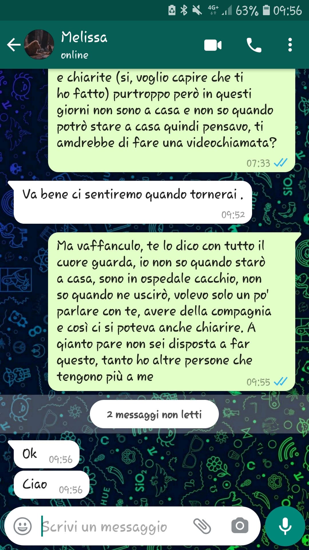 Stronza eh la ragazza, ora la ho bloccata nuovamente.