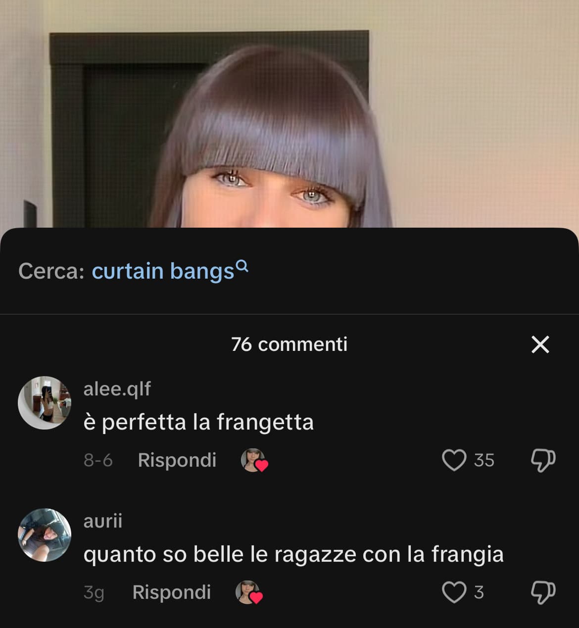 Io davvero le ragazze con questa frangetta non le capisco