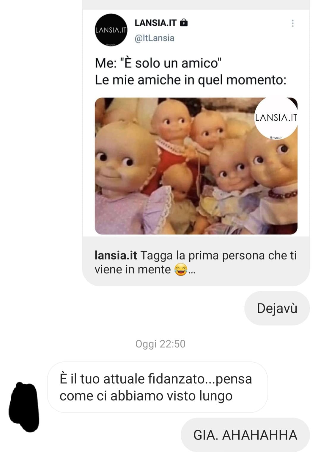 Poi mi chiedono perché non credo quando la gente mi dice "è solo un amico". Comunque top le mie compagne di classe che c han visto lungo da 2 anni a sta parte 