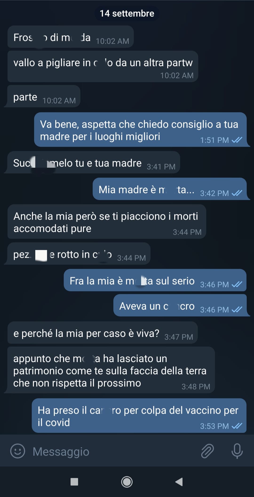 Solo una normale chat tra me e un novax