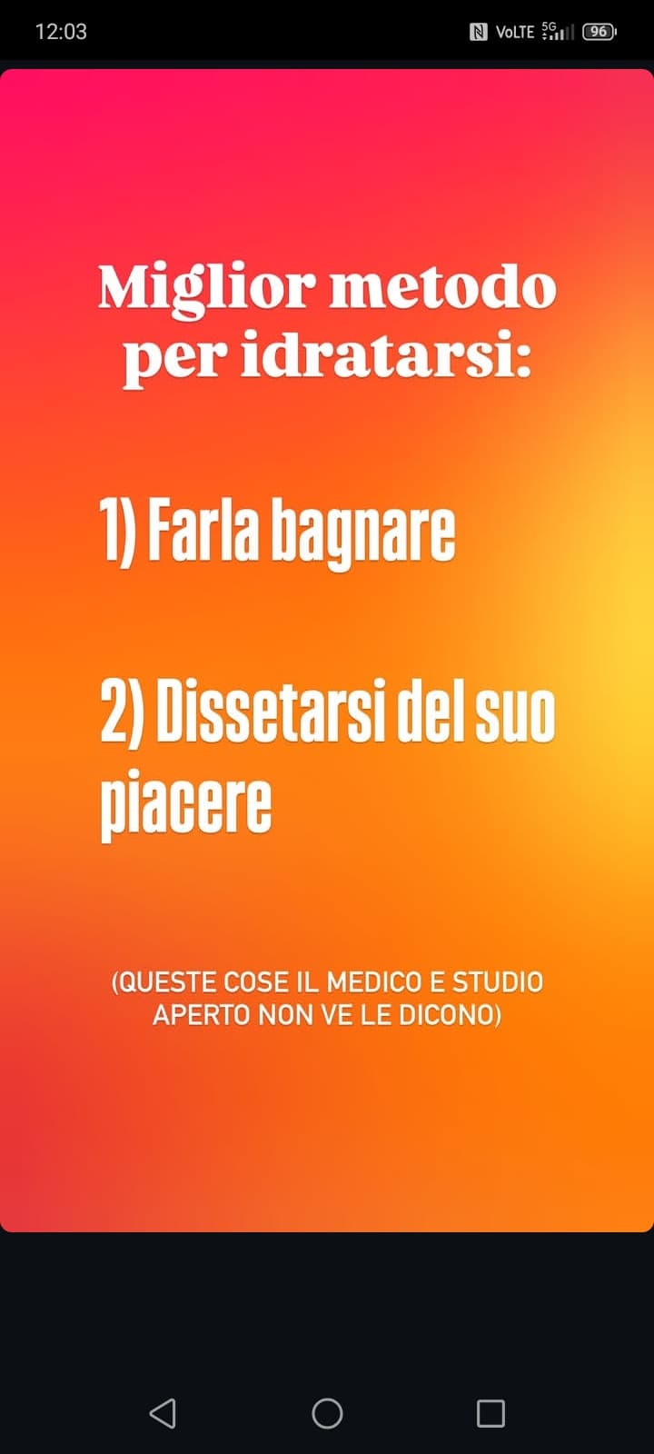 Consigliato anche dall'OMS