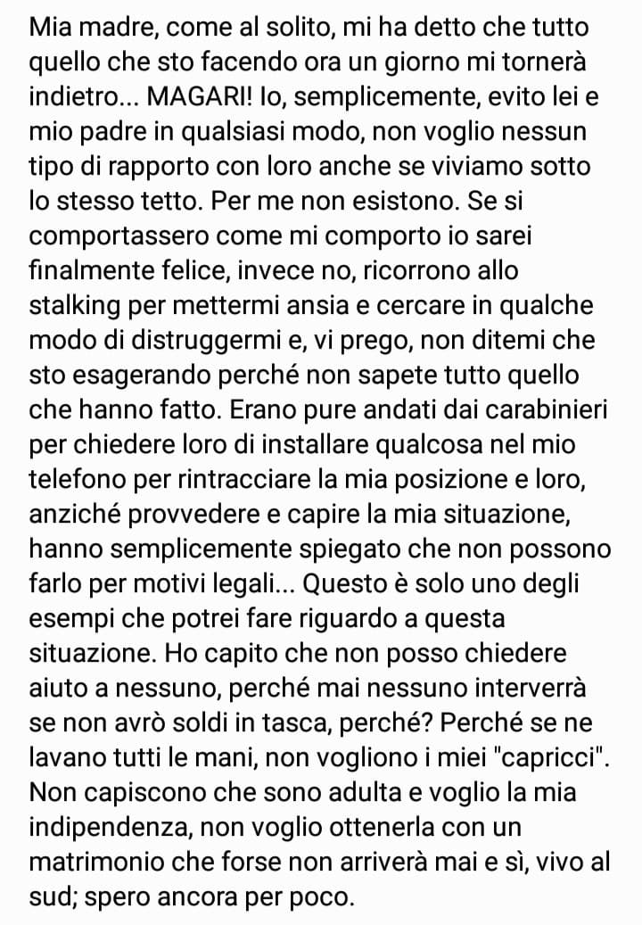 È uno sfogo un po' troppo personale, ma tanto nessuno mi conosce qui, quindi sti cazzi. Se vi va leggetelo, mi andava di condividerlo con qualcuno