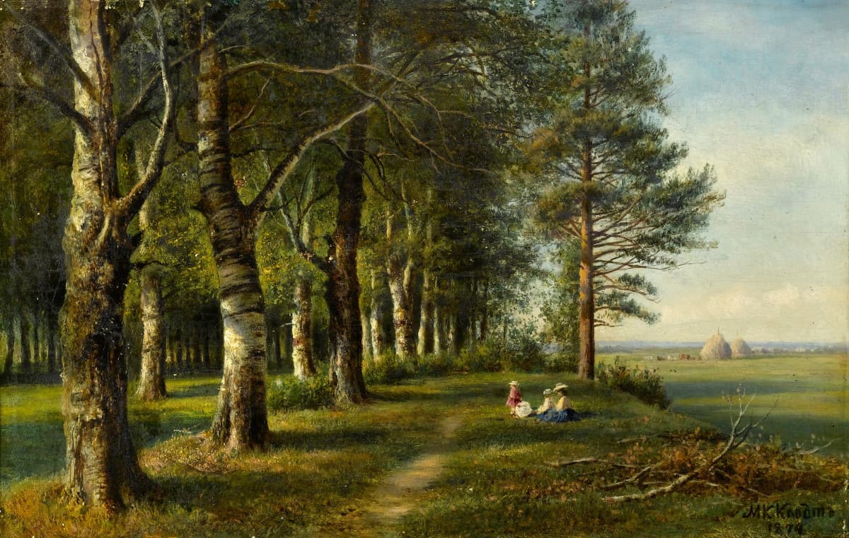 Mikhail Klodt - Sotto gli alberi di betulla (1874)