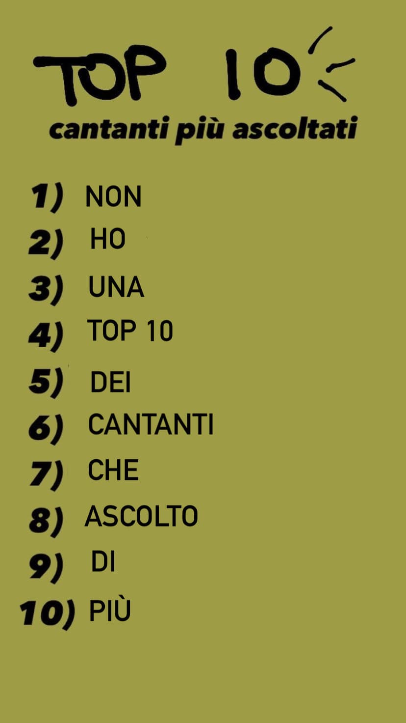 Cioè...come cazzo fate a stabilirlo? Bisogna avere una precisione unica...io ascolto le canzoni di solito, non i cantanti...