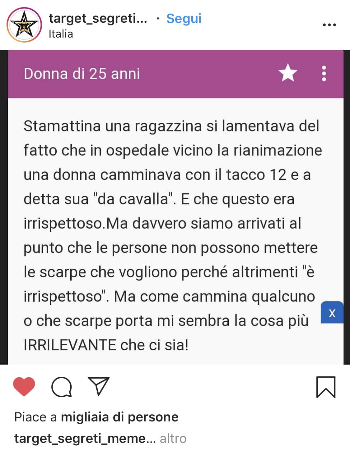 Ditemi che non sono stata l’unica idiota ad aver cliccato sulla X nonostante fosse un post di Instagram ?