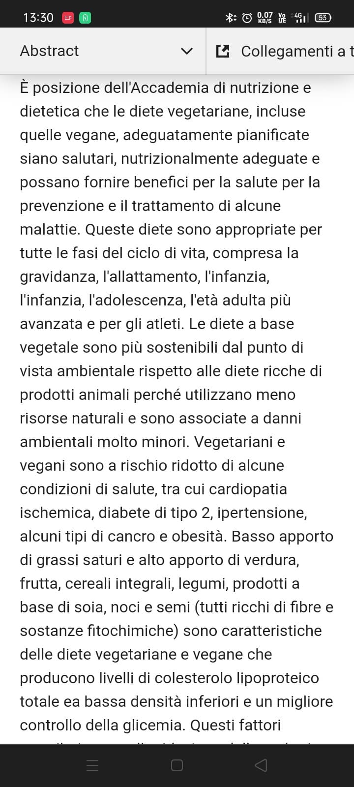 Per sapere della salute della dieta veg