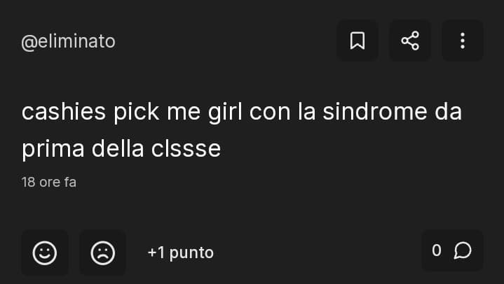 Ma questo sa cos'è un pick me girl?