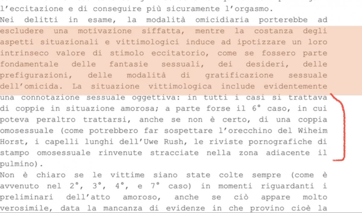 Il mostro di Firenze, di Massimo Polidoro. Guardatelo che prende un sacco. Divertente poi questa parte, all’epoca aveva senso fare un ragionamento del genere (a parte le riviste che sono palesi)