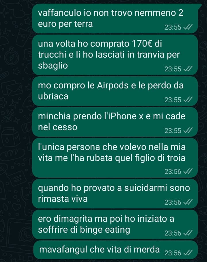 vi riassumo la mia fortunatissima vita