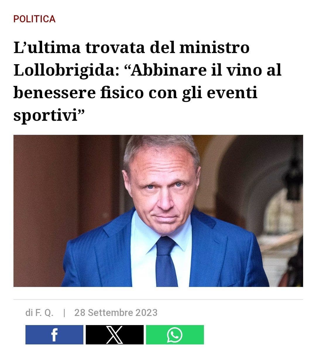 Troppo forte, io proporrei di mettere anche i distributori di sigarette nelle scuole, la birra alla spina alle conferenze sulla salute, la pubblicità dei sigari prima delle Olimpiadi