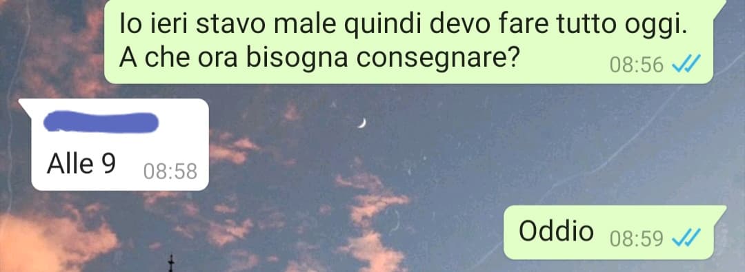 (Ero così annoiata che sono andata a leggere le chat vecchie del periodo durante la quarantena e ho trovato questa perla)