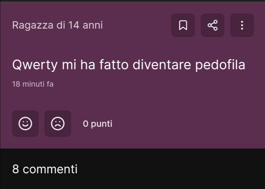 Ah anche istigazione alla pedofilia ora 😭