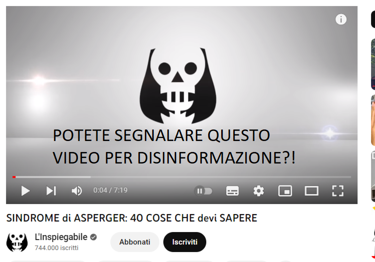 POTETE SEGNALARE QUESTO VIDEO PER DISINFORMAZIONE?!