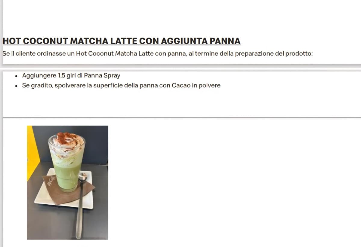 Dal mese prossimo ci sarà il coconut matcha latte!!! Oltre al cinnamon roll già presente in store.