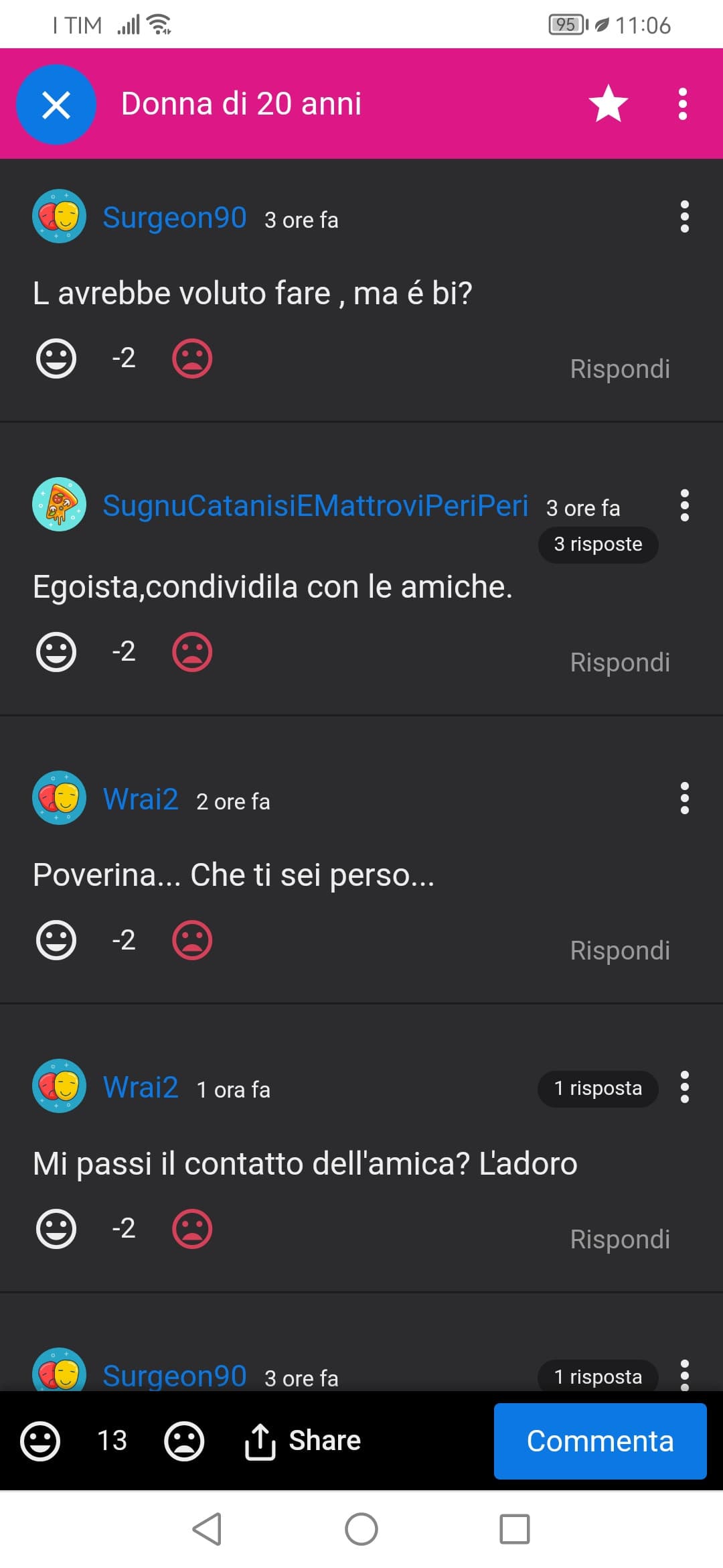 Comunque sti commenti fanno rabbrividire