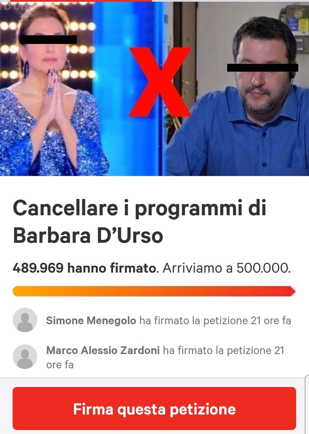 Questo sito di petizioni ha un'aura potentissima
