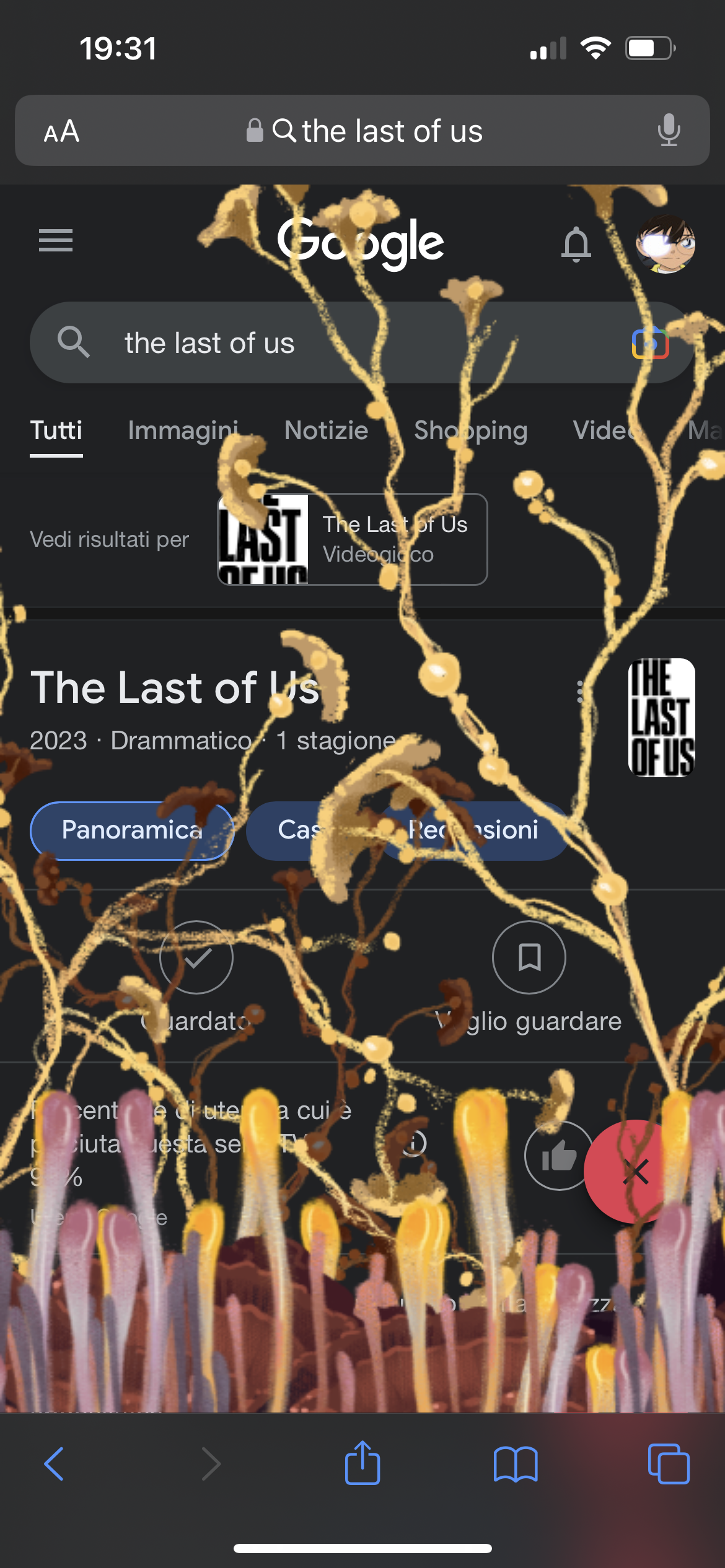 No vabbèh se cerchi the last of us su google ora ti esce il fungo sullo schermo😲