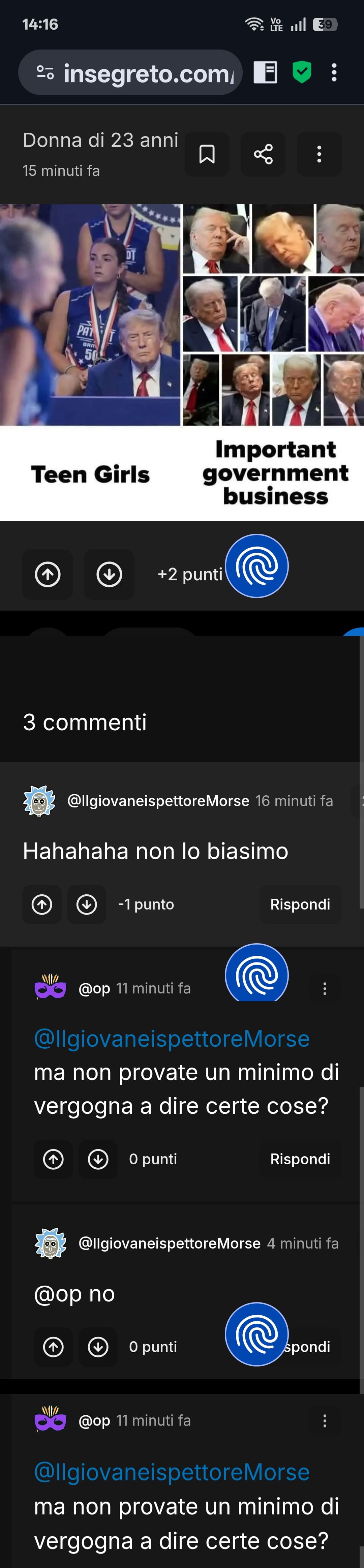 Non provo vergogna