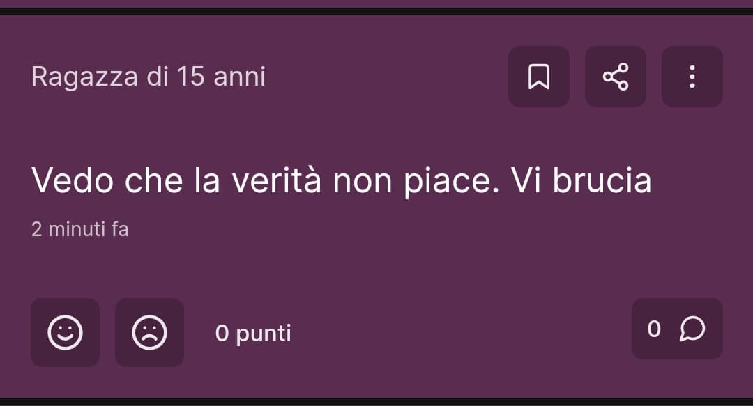 Ragazza se stai leggendo il mio segreto voglio dirti che hai il mio rispetto