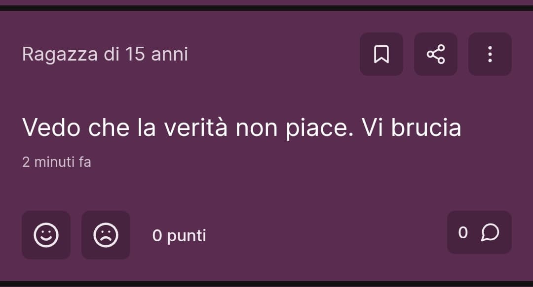 Ragazza se stai leggendo il mio segreto voglio dirti che hai il mio rispetto 