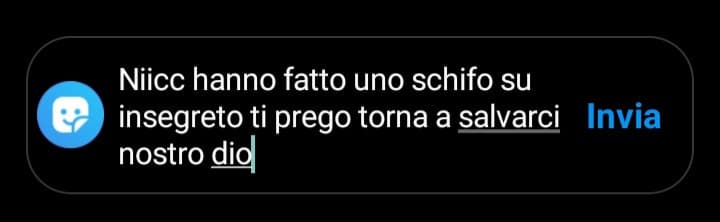 Nic nostro dio torna da noi e salvaci 