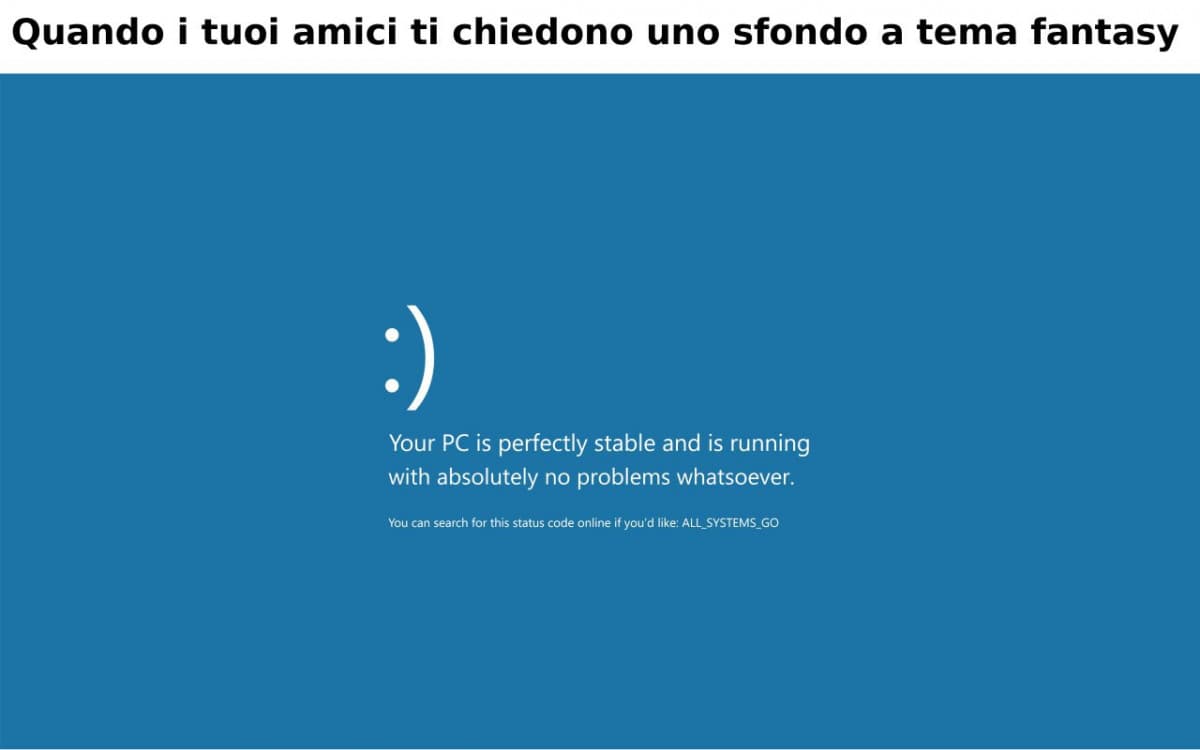 Windows: nessun errore, complimenti!