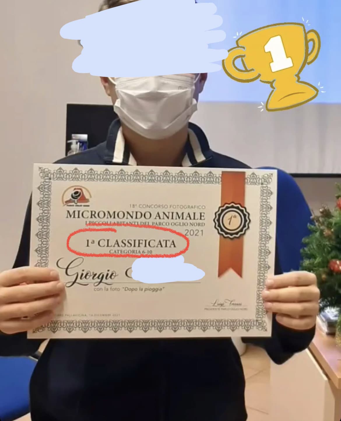 Della serie “Cattiverie sui bambini”. Ad un concorso fotografico in Lombardia, il bambino di 10 anni che ha vinto ha visto nell’attestato scritto “1ª classificata”, con il motivo di voler includere anche le bambine che partecipavano al concorso 