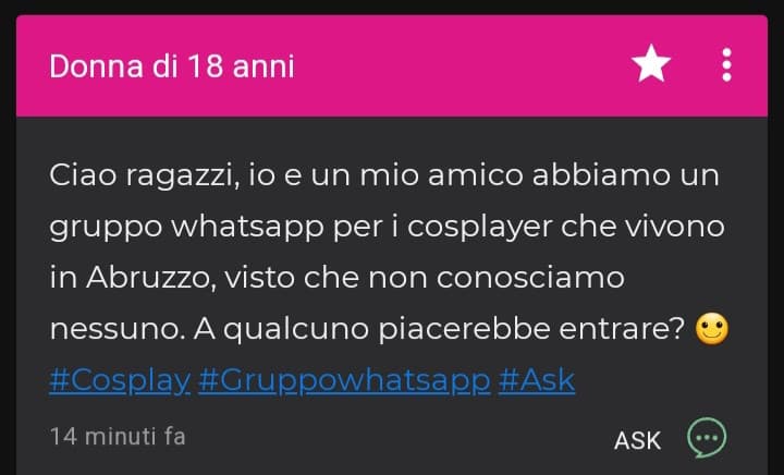 Se a qualcuno interessa mi faccia sapere, in caso contrario mi spiace per il disturbo