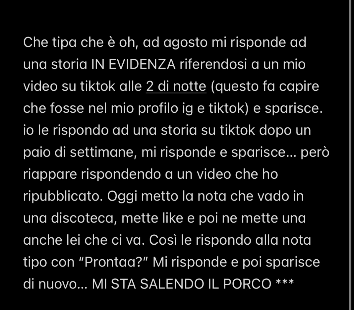 Che cazzo devo fare io con lei???