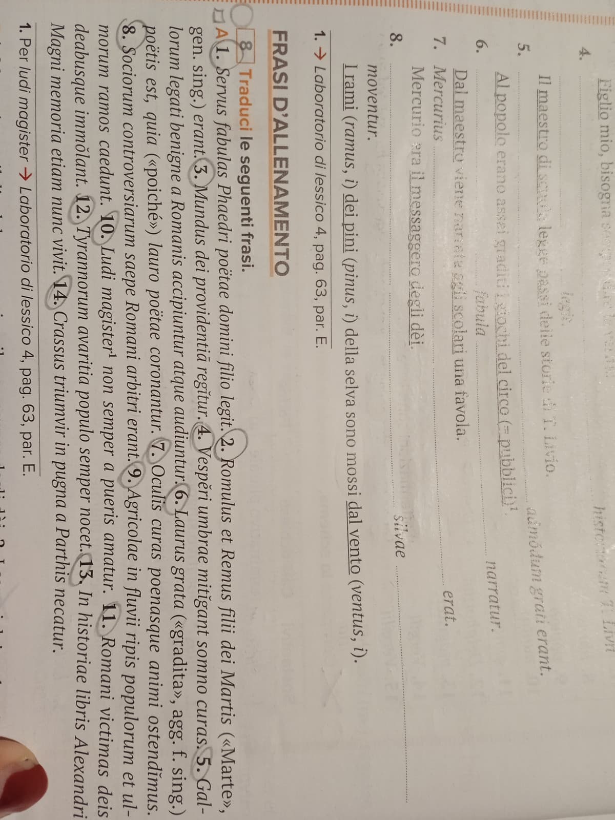 Mi fate l'analisi logica della due perfavore? Se vi annoiate e avete voglia anche di tutte eh (es.8)