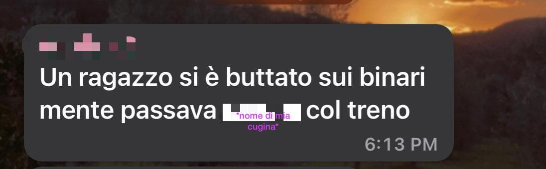 Questo è uno dei tanti motivi per cui non farò mai la macchinista. Che trauma 