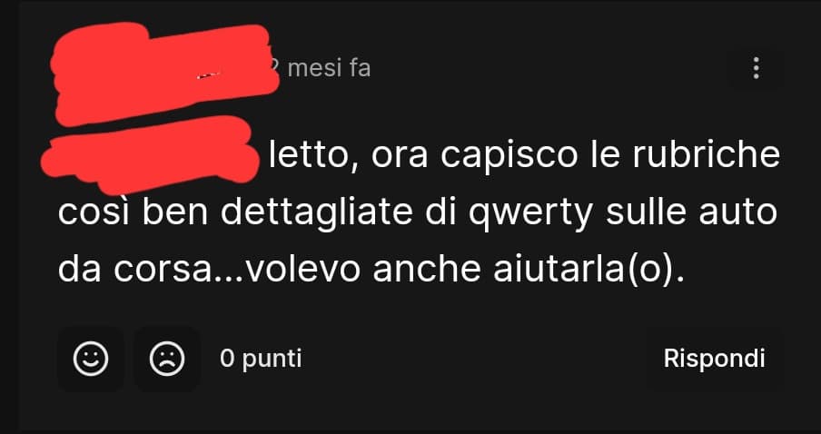 Non voglio far nascere altri drama ma voglio solo condividere questo con voi. Cioè non è offensivo questo? Una ragazza non può saperne di macchine?