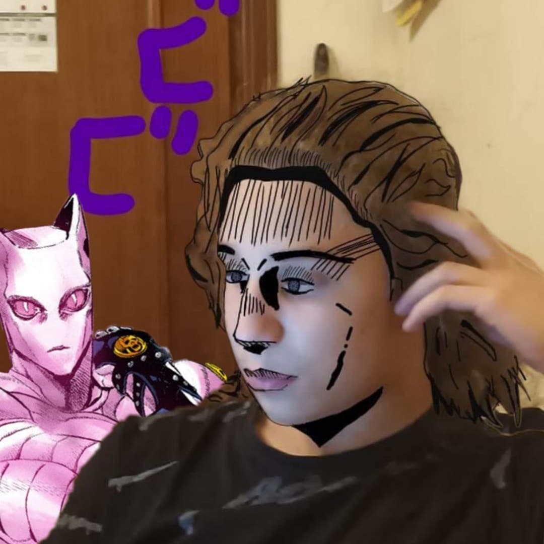 Ho ritrovato questa foto che aveva fatto mio fratello, (sono io versione JoJo)