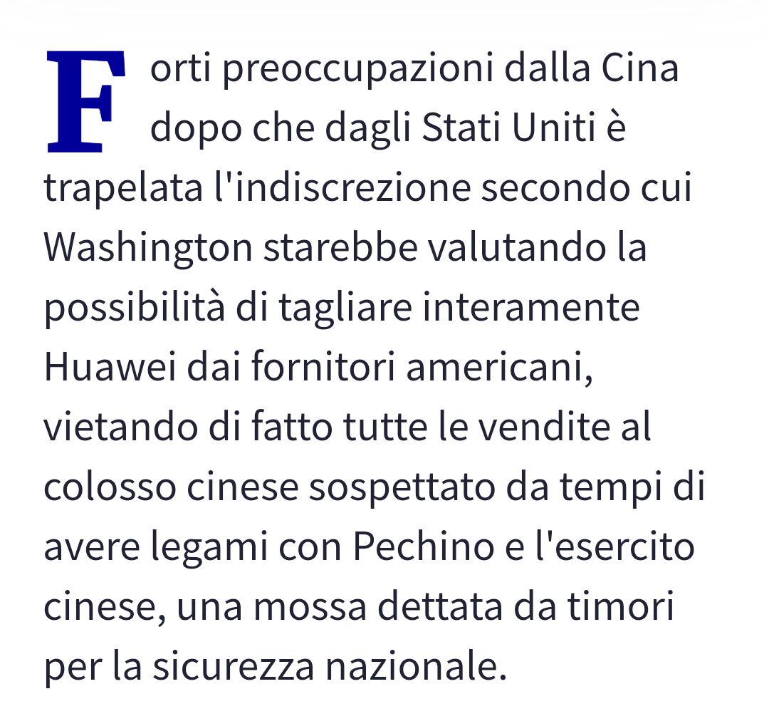 È fantastico che gli usa facciano la morale alla cina sulla tecnologia perché l'userebbero per attività spia