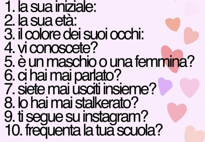 Questionario su crushhhhh