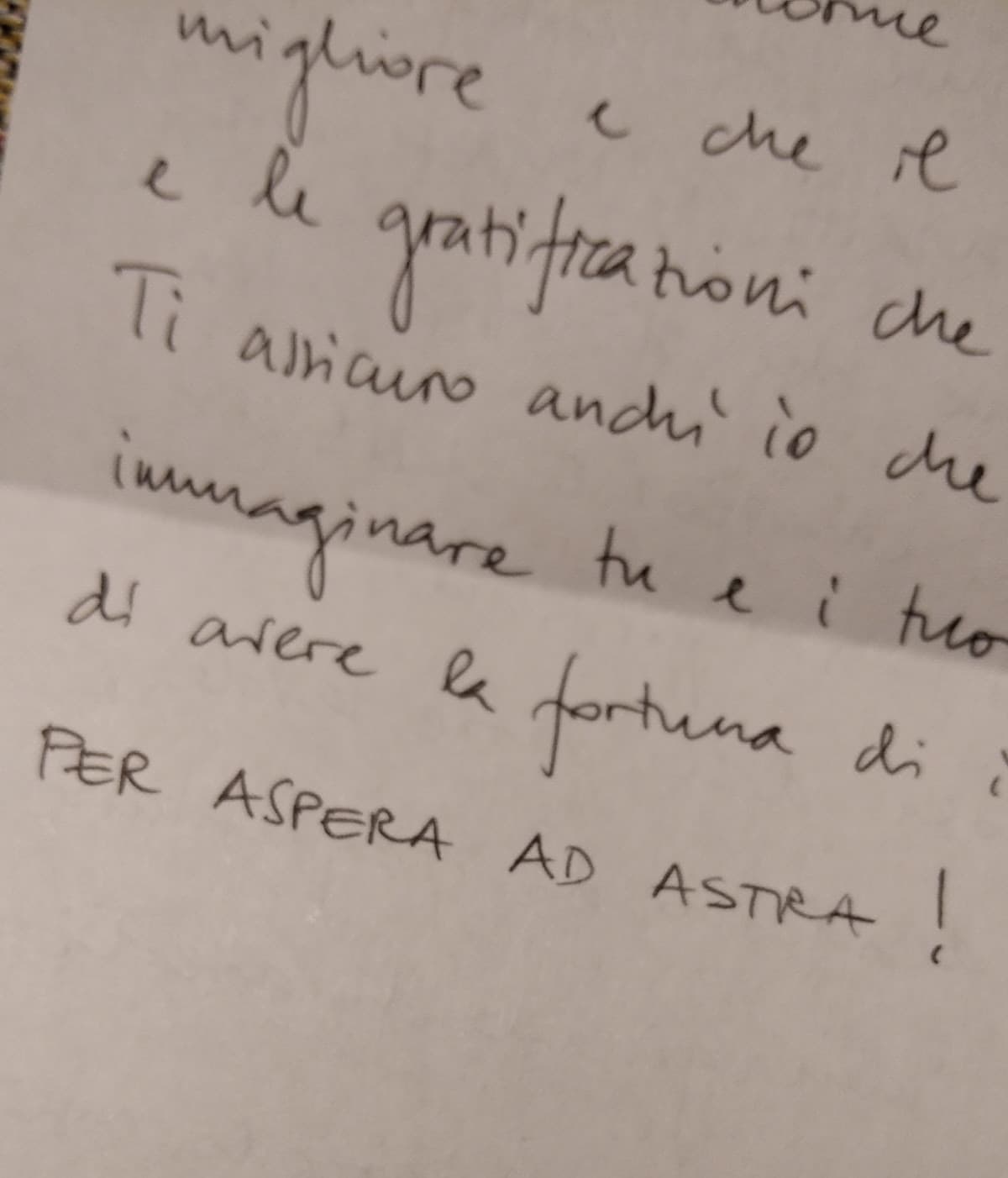 Uno dei più bei capitoli della mia vita si chiude oggi. Per Aspera, Ad Astra 