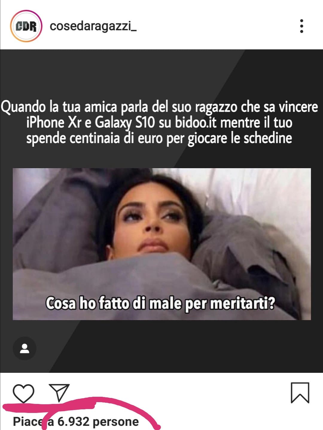 Spero che le 6 mila persone che hanno messo like siano bot pagati dalla page stessa, sennò stiamo veramente male.