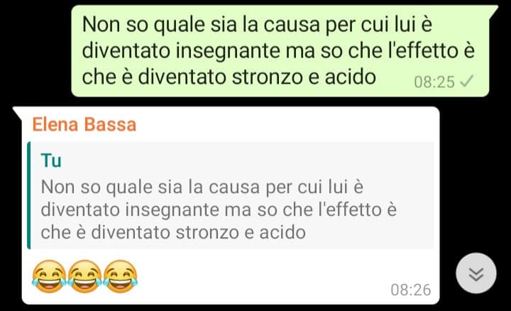 X: "I professori adorano la causa effetto"...