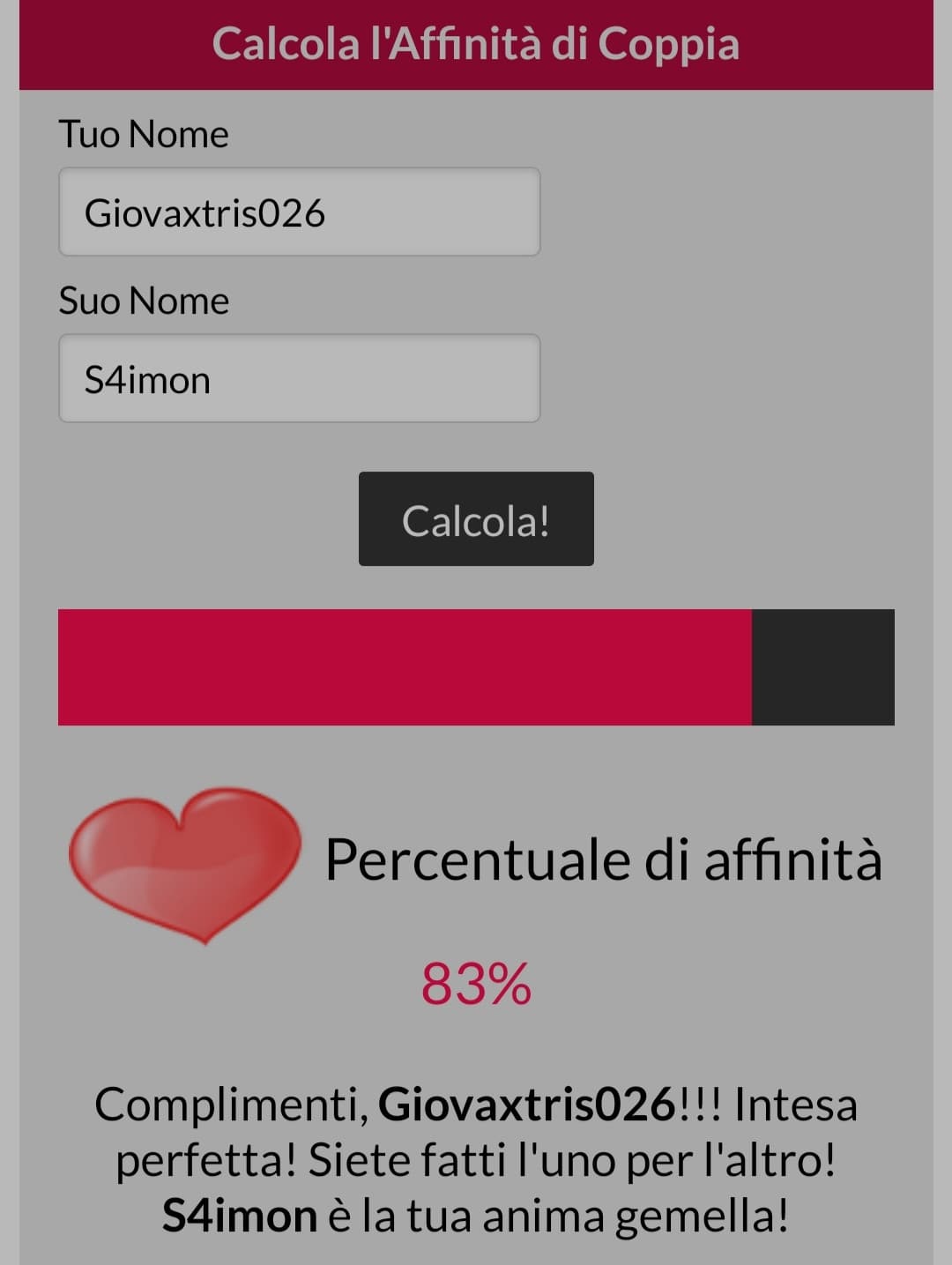 tieni giova, ho trovato la tua anima gemella??????
