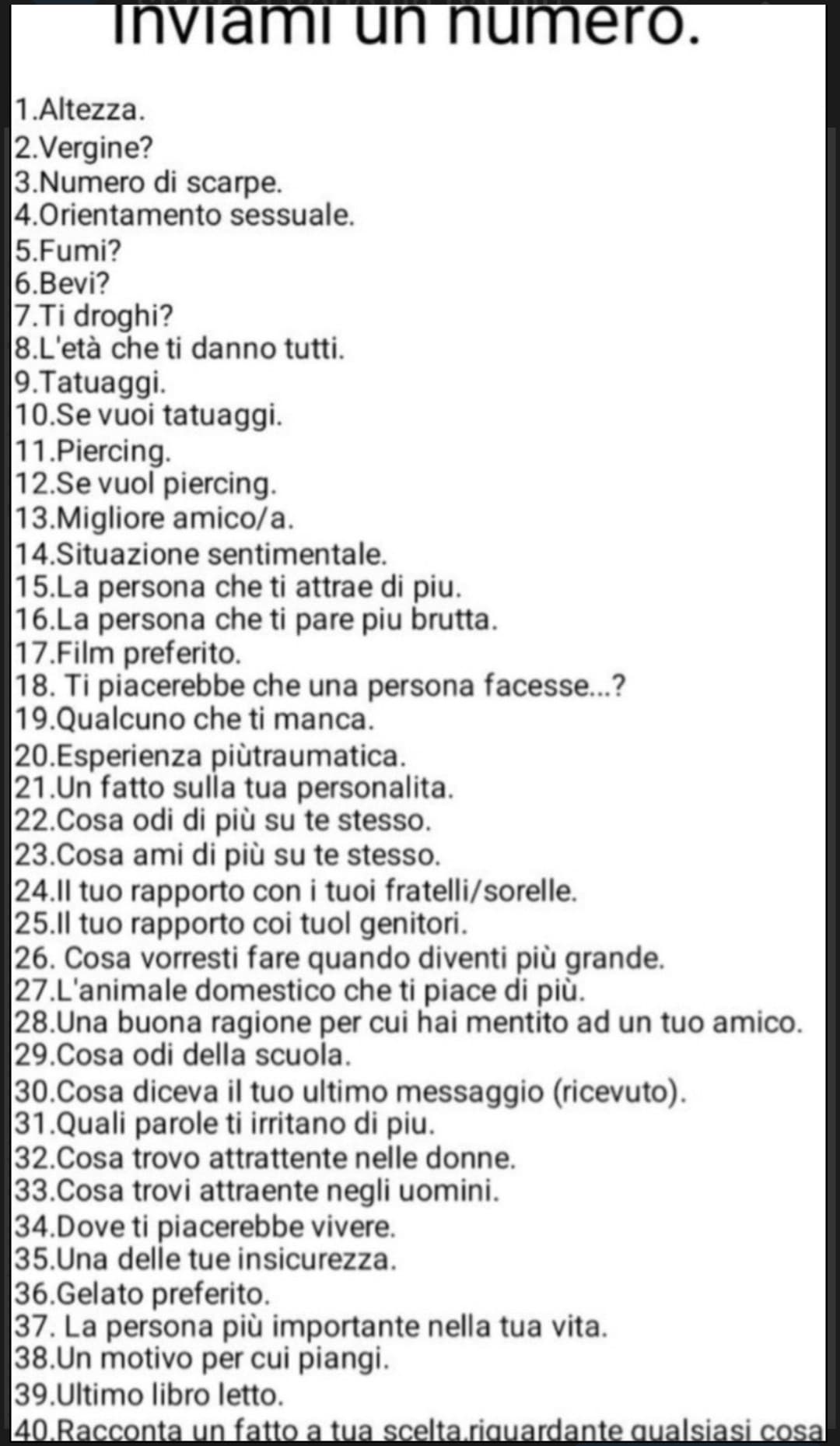 Ditemi un numero